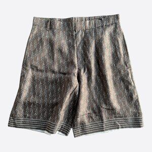 Dior Brown & Pearl Oblique Silk Shorts